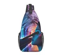 HEBSDFG Sac à dos à bandoulière imprimé « Law of the Compass » pour homme et femme, sac à bandoulière pour voyage, sports de plein air, randonnée, cyclisme, randonnée, Holographic Dreams, Taille
