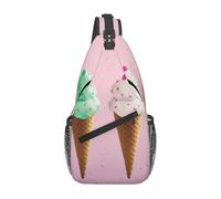 HEBSDFG Sac à dos à bandoulière imprimé « Law of the Compass » pour homme et femme, sac à bandoulière pour voyage, sports de plein air, randonnée, cyclisme, randonnée, Cônes de glace, Taille unique