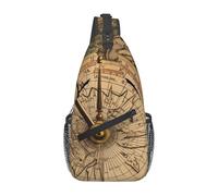 HEBSDFG Sac à dos à bandoulière imprimé « Law of the Compass » pour homme et femme, sac à bandoulière pour voyage, sports de plein air, randonnée, cyclisme, randonnée, Navigation de la boussole