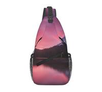 HEBSDFG Sac à dos à bandoulière motif tournesol arc-en-ciel avec fermeture éclair pour l'école, les voyages et le travail, Ombre sur le lac, One Size, Sac à dos en bandoulière