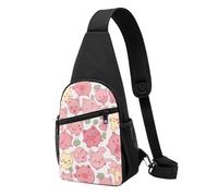 HEBSDFG Sac à dos à bandoulière unisexe avec motif cochon mignon pour voyage, sports de plein air, randonnée, cyclisme, école, Motif de cochons mignons de dessin animé, Taille unique, Sac à dos de