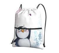 HEBSDFG Sac à dos avec cordon de serrage imprimé drapeau de la Jamaïque - Résistant à l'eau - Pour l'extérieur, le sport, la gym, les voyages - Pour homme et femme, I Love Penguins, One Size, Sac à