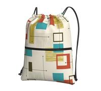 HEBSDFG Sac à dos avec cordon de serrage imprimé homard rouge résistant à l'eau Sac à dos décontracté pour le sport, la gym, les voyages pour homme et femme, Moderne du milieu du siècle., One Size