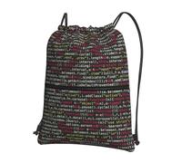 HEBSDFG Sac à dos avec cordon de serrage imprimé libellule violet résistant à l'eau Sac à dos décontracté pour le sport, la gym, les voyages pour homme et femme, Code de programmation du programmateur
