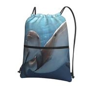HEBSDFG Sac à dos avec cordon de serrage imprimé rue neige résistant à l'eau sac à dos décontracté sac à dos sport gym voyage sacs pour homme femme, Winter the Dauphin, One Size, Sac à dos daypack