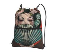 HEBSDFG Sac à dos avec cordon de serrage - Motif flamants roses - Résistant à l'eau - Pour l'extérieur, le sport, la gym, les voyages - Pour homme et femme, Geisha japonais., One Size, Sac à dos
