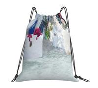 HEBSDFG Sac à dos de sport léger et réutilisable avec cordon de serrage Motif chien, Blanc romantique mer Égée, One Size, Sac à dos de voyage