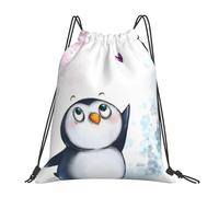 HEBSDFG Sac à dos de sport léger et réutilisable avec cordon de serrage pour femme Motif crème glacée, I Love Penguins, One Size, Sac à dos de voyage