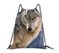 HEBSDFG Sac à dos de sport léger et réutilisable West Desert avec cowboys à cheval pour femme avec cordon de serrage, Trendy Wolf, One Size, Sac à dos de voyage