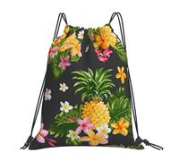HEBSDFG Sac à dos de sport léger et réutilisable West Desert avec cowboys à cheval pour femme avec cordon de serrage, Ananas tropical hawaïen., One Size, Sac à dos de voyage