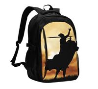 HEBSDFG Sac à dos de voyage pour ordinateur portable avec imprimé ours polaire mignon pour homme et femme 13-40,6 cm pour l'école, la randonnée, le travail en plein air, Cool Bull Riding, One Size