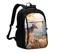 HEBSDFG Sac à dos de voyage pour ordinateur portable de 13 à 16 pouces avec imprimé libellule galaxie, pour l'école, la randonnée, le travail en plein air, Art de la faune et du cerf, One Size, Sac à