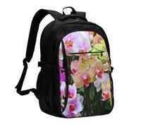 HEBSDFG Sac à dos de voyage pour ordinateur portable de 13 à 40,6 cm avec imprimé roses rouges et noires pour l'école, la randonnée, le travail en plein air, Orchidées, One Size, Sac à dos de voyage
