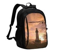 HEBSDFG Sac à dos de voyage pour ordinateur portable de 33 à 40,6 cm avec imprimé arbre mystérieux oiseaux pour ordinateur portable pour l'école, la randonnée, le travail en plein air, Vue naturelle