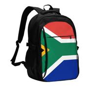 HEBSDFG Sac à dos de voyage pour ordinateur portable de 33 à 40,6 cm avec imprimé balle de baseball pour l'école, la randonnée, le travail en plein air, Drapeau Afrique du Sud., One Size, Sac à dos de