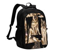 HEBSDFG Sac à dos de voyage pour ordinateur portable de 33 à 40,6 cm, imprimé labrador retriever, pour l'école, la randonnée, le travail en plein air, Berger allemand, One Size, Sac à dos de voyage