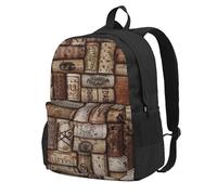 HEBSDFG Sac à dos de voyage pour ordinateur portable de 38,1 cm pour homme et femme, imprimé éléphant gris 3D, sac à dos décontracté pour l'école, la randonnée, le travail, Bouchon à vin., One Size