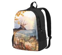 HEBSDFG Sac à dos de voyage pour ordinateur portable de 38,1 cm pour homme et femme, imprimé girafe, sac à dos décontracté pour l'école, la randonnée, le travail, Art de la faune et du cerf, One Size