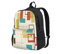 HEBSDFG Sac à dos de voyage pour ordinateur portable de 38,1 cm pour homme et femme, imprimé homard rouge, sac à dos décontracté pour l'école, la randonnée, le travail, Moderne du milieu du siècle
