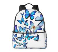 HEBSDFG Sac à dos d'école léger avec imprimé poulet, sac à dos pour ordinateur portable, sac à dos élégant et décontracté, sac à dos de voyage, Papillon Bleu, One Size, Sac à dos daypack