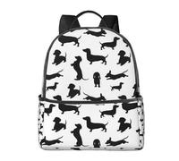 HEBSDFG Sac à dos d'école léger avec imprimé poulet, sac à dos pour ordinateur portable, sac à dos élégant et décontracté, sac à dos de voyage, Black Dogs Teckel, One Size, Sac à dos daypack