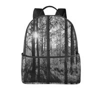 HEBSDFG Sac à dos d'école léger avec motifs cœurs rouges et mignons, sac à dos pour ordinateur portable, sac à dos élégant et décontracté, Lumière du soleil à travers les bouleaux, One Size, Sac à dos