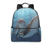 HEBSDFG Sac à dos d'école léger avec motifs cœurs rouges et mignons, sac à dos pour ordinateur portable, sac à dos élégant et décontracté, Winter the Dauphin, One Size, Sac à dos daypack