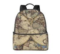 HEBSDFG Sac à dos d'école léger imprimé noir et blanc, joli sac à dos pour ordinateur portable, sac à dos élégant et décontracté, sac à dos de voyage, Globe terrestre ancienne carte du monde, One Size