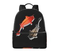 HEBSDFG Sac à dos d'école léger imprimé Paris Tower - Joli sac à dos pour ordinateur portable - Élégant et décontracté - Sac à dos de voyage, Poisson rouge et noir, One Size, Sac à dos daypack