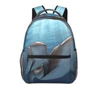 HEBSDFG Sac à dos d'école, sac à dos léger pour ordinateur portable, sac à dos décontracté pour étudiants, garçons et filles, Winter the Dauphin, One Size, Sac à dos daypack