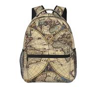 HEBSDFG Sac à dos d'école, sac à dos léger pour ordinateur portable, sac à dos décontracté pour étudiants, garçons et filles, Globe terrestre ancienne carte du monde, One Size, Sac à dos daypack