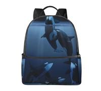 HEBSDFG Sac à dos d'école, sac à dos pour ordinateur portable, sac à dos élégant, décontracté, sac à dos de voyage, Whale Family, One Size, Sac à dos daypack