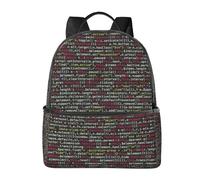 HEBSDFG Sac à dos d'école, sac à dos pour ordinateur portable, sac à dos élégant et décontracté avec imprimé chien carlin, Code de programmation du programmateur, One Size, Sac à dos daypack