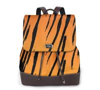 HEBSDFG Sac à dos en cuir synthétique imprimé requins marteaux pour femme, sac à dos pour ordinateur portable, école, voyage, travail, Rayures tigrées, One Size, Sac à dos tyrolien
