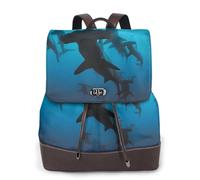 HEBSDFG Sac à dos en cuir synthétique imprimé requins marteaux pour femme, sac à dos pour ordinateur portable, école, voyage, travail, Requin marteau., One Size, Sac à dos tyrolien
