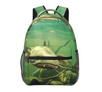 HEBSDFG Sac à dos léger pour ordinateur portable avec imprimé bonhomme de neige et village pour étudiants, garçons et filles, Poisson chat sous-marin, One Size, Sac à dos daypack