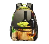 HEBSDFG Sac à dos léger pour ordinateur portable avec imprimé de feu de football, sac à dos de voyage pour étudiants, garçons et filles, Vin blanc et rouge, One Size, Sac à dos daypack