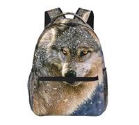 HEBSDFG Sac à dos léger pour ordinateur portable avec imprimé palmier tropical hawaïen, plage, sac à dos pour étudiants, garçons et filles, Trendy Wolf, One Size, Sac à dos daypack