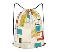 HEBSDFG Sac à dos moderne du milieu du siècle avec cordon de serrage pour homme et femme - Sac à dos réglable pour le sport, la gym, le shopping, la plage, Noir , S, Sac à dos daypack