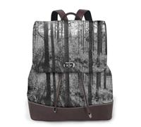 HEBSDFG Sac à dos pour femme en cuir PU imprimé cœurs rouges pour ordinateur portable pour l'école, les voyages, le travail, Lumière du soleil à travers les bouleaux, One Size, Sac à dos tyrolien