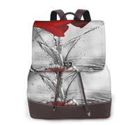 HEBSDFG Sac à dos pour femme en cuir PU imprimé rose shabby chic pour ordinateur portable pour l'école, les voyages, le travail, Reflet de la rose rouge, One Size, Sac à dos tyrolien