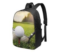 HEBSDFG Sac à dos pour ordinateur portable de 17 pouces pour homme et femme, imprimé « Stadium Before Match Night », sac à dos décontracté pour l'école, les voyages, le travail, Balle de golf sport