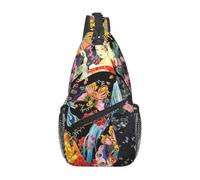 HEBSDFG Sac à dos romantique Paris Tour Eiffel Bycicle Sac à dos à bandoulière amusant Sac à bandoulière Sac à bandoulière à fermeture éclair pour l'école, les voyages et le travail, Geisha japonaise