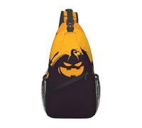 HEBSDFG Sac à dos rouge pleine lune motif éléphants Sac à dos à bandoulière avec fermeture éclair pour l'école, les voyages et le travail, Fête d'Halloween orange, One Size, Sac à dos en bandoulière