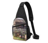 HEBSDFG Sac à dos unisexe avec imprimé Père Noël - Pour voyage, sports de plein air, randonnée, cyclisme, école, Maison rurale, Taille unique, Sac à dos de