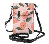 HEBSDFG Sac à main pour téléphone portable imprimé requins pour homme et femme en cuir PU avec bandoulière réglable, Motif pêche rose., Taille unique