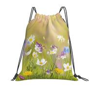 HEBSDFG Stone House Sac à dos de sport avec cordon de serrage pour femme Sac à dos de sport léger réutilisable Sac de courses, Fleuri, One Size, Sac à dos de voyage