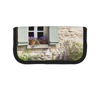 HEBSDFG Stone House Trousse à crayons en toile avec fermeture éclair Motif vélo Pour l'école, les voyages, le bureau et les cadeaux, Noir , Taille unique, Cartable