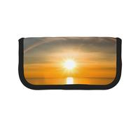 HEBSDFG Sunrise Horizon Trousse à crayons en toile avec fermeture éclair pour l'école, les voyages, le bureau et les cadeaux, Noir , Taille unique, Cartable