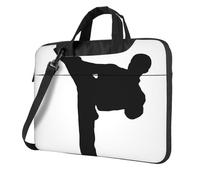 HEBSDFG Taekwondo Sac pour ordinateur portable imprimé arts martiaux résistant aux chocs avec doublure antistatique, bandoulière convertible pour bureau, école, voyage, Noir , 13 inch
